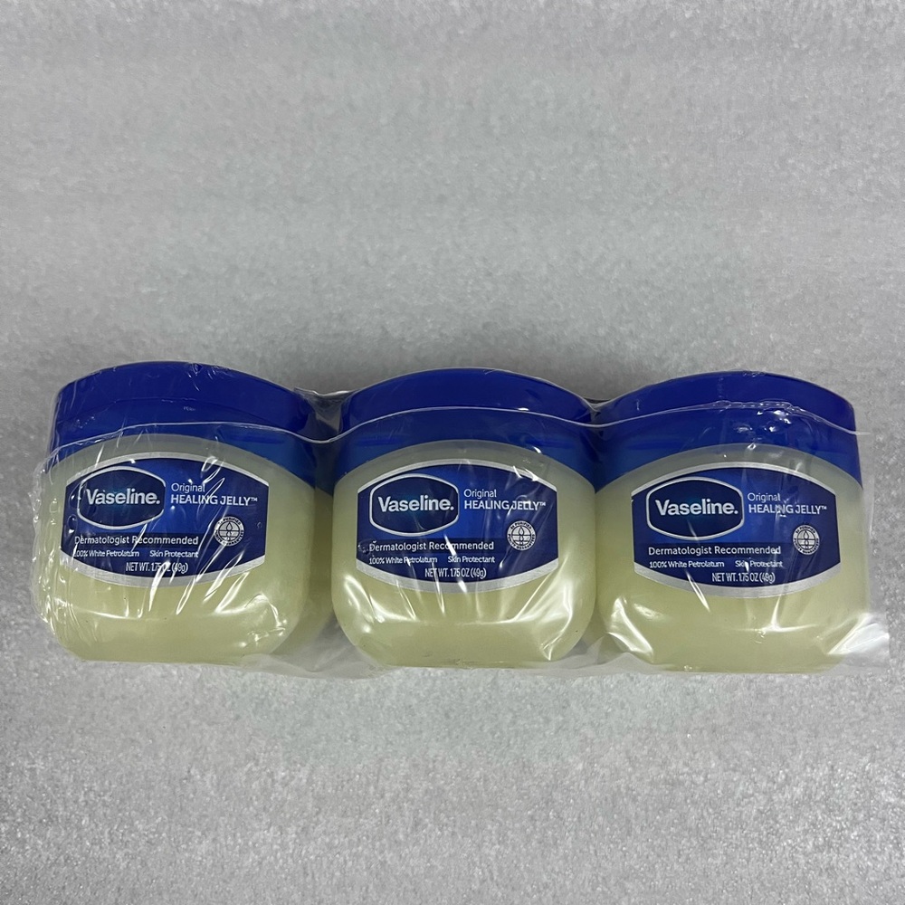 Vaseline Healing Jelly, 100% Pure Petroleum Jelly Travel Size 1.75 Oz. [3 PACK]